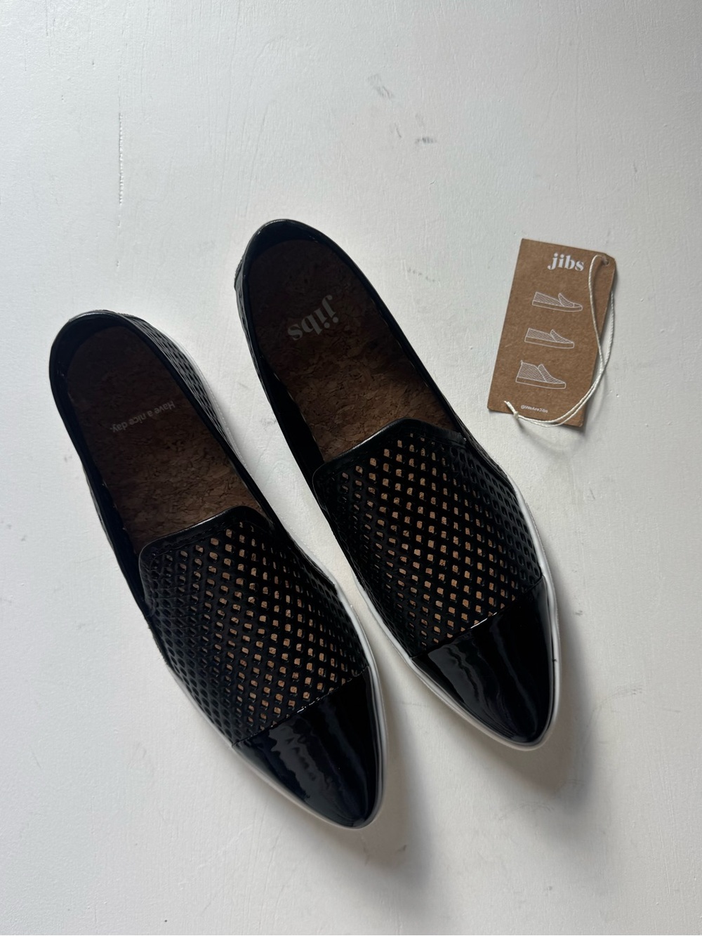 Jibs Slim Slip On Sneakers in Black/Onyx Leather - Picture 3 of 12